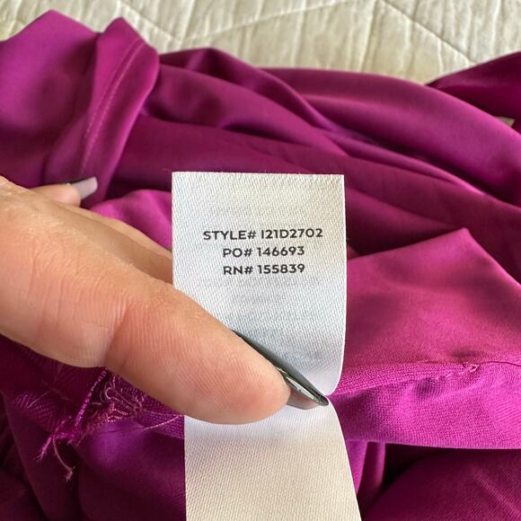 Lulus Impressive Essence Magenta Velvet One-Shoulder Cutout Midi Dress Small - Picture 11 of 16